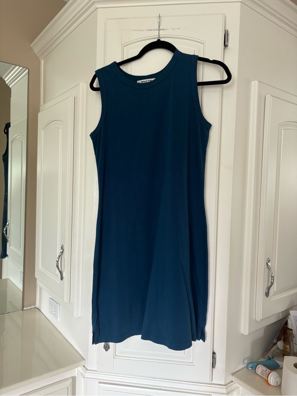 American Giant Teal Sleeveless Shift Dress Lagenlook